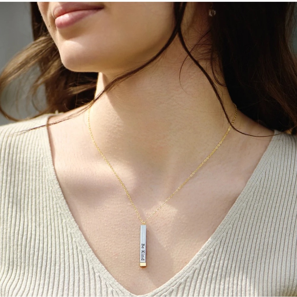 Gold and Silver Inspirational Necklace - Picture 2 of 5